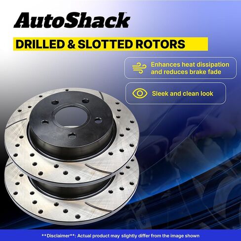AutoShack Pair of 2 Front TurboGuard Coated Drilled Slotted Silver Brake Rotors Driver and Passenger Side Replacement for Hyundai Veloster Kona Venue Elantra GT Kia Soul Seltos Forte5 FWD PR41586DSCPR in Saudi Arabia
