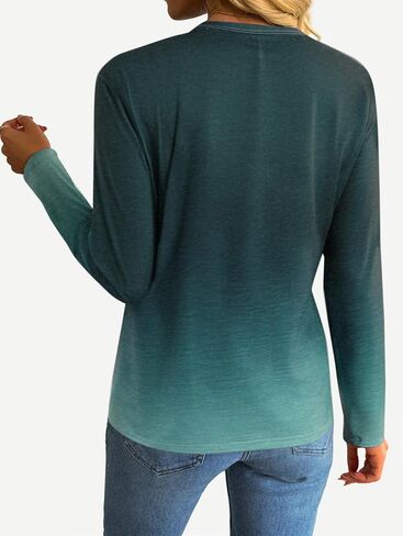 SOFIA'S CHOICE Women's Ombre Long Sleeve T Shirts Tie Dye Shirt Basic Vintage Athletic Workout Tops in Saudi Arabia