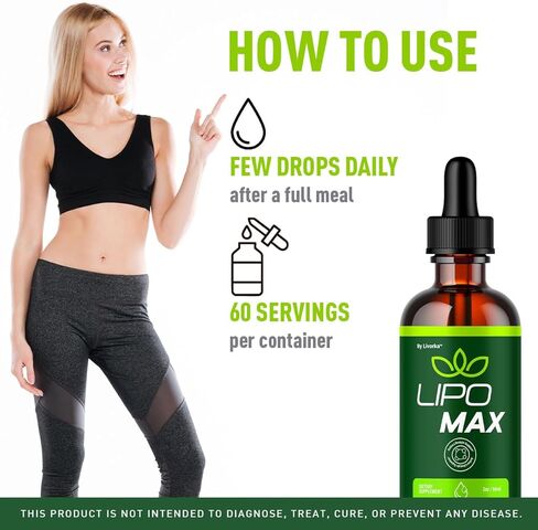 Lipo Max Plus - Official Lipo Max Plus Drops Liquid Premium Advanced Formula Natural Support, LipoMax Plus Supplement for Overall Health & Wellness Vitamin Droppers, 1 Bottle for 1 Month in Kuwait
