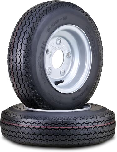 مجموعة Wander Tire Wheel Assembly 18.5x8.5-8 8-ply D 83L مع 5 العروات على 4.5 بوصة الفضة ، مجموعة 2 in Saudi Arabia