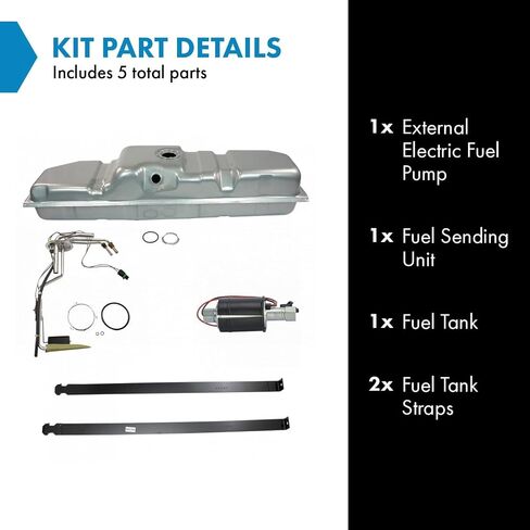 TRQ Rear Mounted Fuel Tank Kit Fuel Pump Module Assembly Gas Fuel Tank Compatible with 1992-1996 Ford F-150 F-250 F-350 in Saudi Arabia