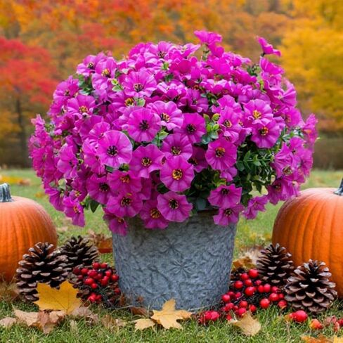 Artificial Flowers for Outdoors,Silk Fake Flowers,UV Resistant Artificial Outdoor Flowers for Outdoor Indoor Garden Home Decoration,12 Bundles (Colorful) in Saudi Arabia