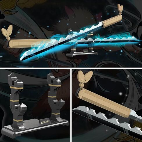مجموعة بناء Sword Sword Demon ، 39 بوصة Sanemi Sword Building مع Scabbard and Stand ، مجموعة Sword Katana ، ألعاب الهدايا القابلة للتحصيل للبالغين Kids 8+ (710 pcs) in Saudi Arabia