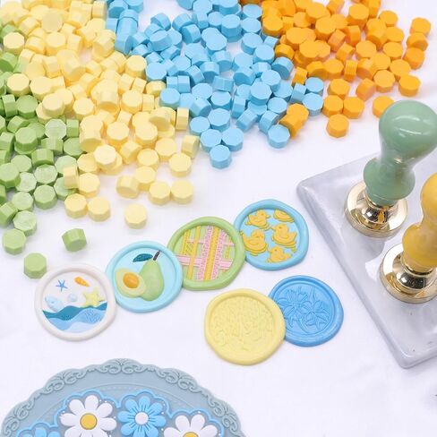 1200pcs متنوع حبات شمع الشمع ، حبات الختم متعددة الألوان لختم ختم الشمع ، ديكور لدعوة الزفاف المظروف وختم رسالة الختم (مجموعة 2) in Kuwait