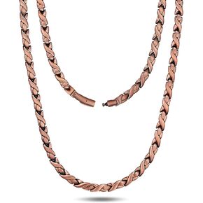 Feraco Copper Necklace for Women, 99.99% Pure Copper Magnetic Chains with 3500 Gauss Ultra Strength Neodymium Magnets & Sparkling Cubic Zirconia, Adjustable CloverJewelry Gift in Saudi Arabia