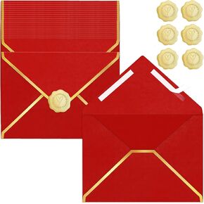 5 × 7 أظرف ختم ذاتي ، 250 جرام من الأظرف الفاخرة الفاخرة v رفرف الذهب حدود لبطاقات 5x7 4x6 ، مغلف A7 لحفل الزفاف ، الدعوات ، دش الطفل ، عيد الميلاد (قشر وختم ، 20 قطعة) in Kuwait