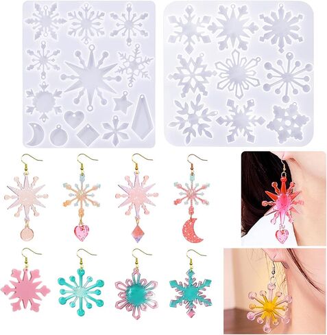 Halloween Resin Earring Molds with Hole,Unique Skull Bat Cross Molds Halloween Silicone Molds for Epoxy Resin Casting Clay, DIY Craft Decor Accessories in Saudi Arabia