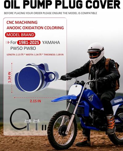 Oil Pump Plug Cover Kit Fit for Yamaha PW50 PW80 Y-Zinger Models 1981-2024 (Black) in Kuwait