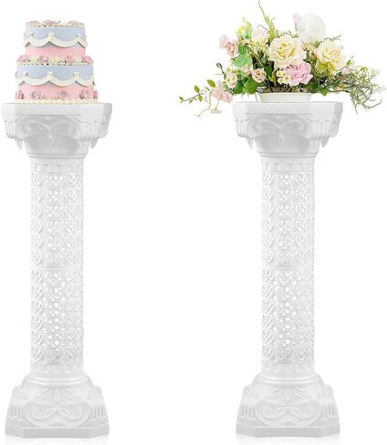 2 PCS الزفاف الروماني العمود اليوناني الأعمدة الوقوف الأعمدة الزفاف البلاستيكية لأعمدة الحفل زهور الحفل لحفل الحدث الحفل (خمر ، 10.63 × 10.63 بوصة) in Saudi Arabia