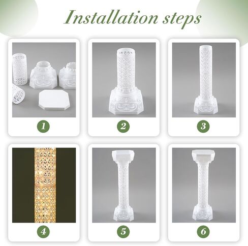 2 PCS الزفاف الروماني العمود اليوناني الأعمدة الوقوف الأعمدة الزفاف البلاستيكية لأعمدة الحفل زهور الحفل لحفل الحدث الحفل (خمر ، 10.63 × 10.63 بوصة) in Saudi Arabia