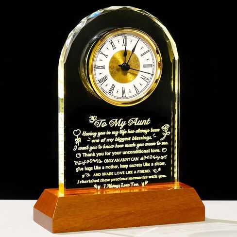 Wedding Gifts for Couples 2025 with Wooden Light Base, Glass Clock Happy Anniversary Marriage Prayer Presents with Inspiring Quotes, Unique Newlywed Mr and Mrs Gifts in Kuwait