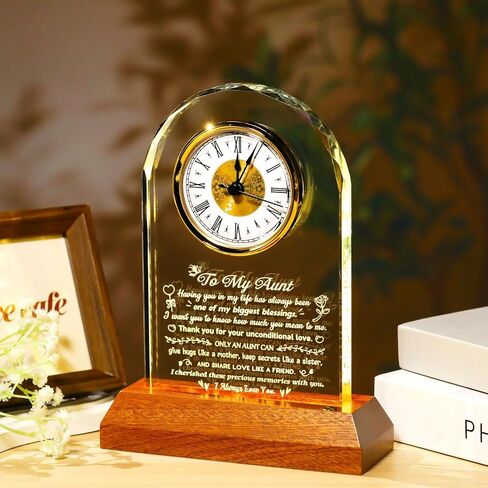 Wedding Gifts for Couples 2025 with Wooden Light Base, Glass Clock Happy Anniversary Marriage Prayer Presents with Inspiring Quotes, Unique Newlywed Mr and Mrs Gifts in Kuwait