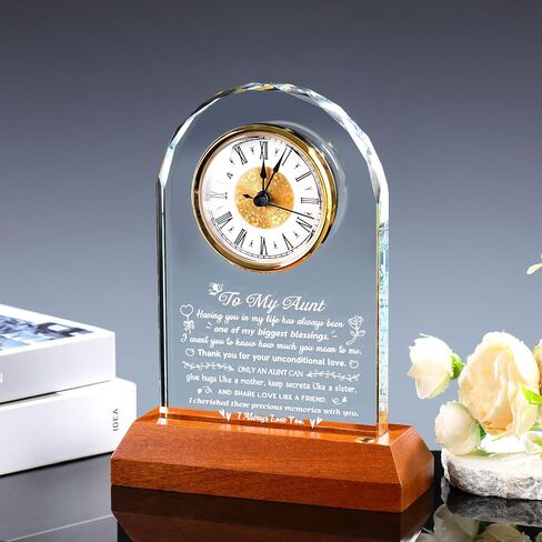 Wedding Gifts for Couples 2025 with Wooden Light Base, Glass Clock Happy Anniversary Marriage Prayer Presents with Inspiring Quotes, Unique Newlywed Mr and Mrs Gifts in Kuwait