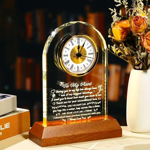 Wedding Gifts for Couples 2025 with Wooden Light Base, Glass Clock Happy Anniversary Marriage Prayer Presents with Inspiring Quotes, Unique Newlywed Mr and Mrs Gifts in Kuwait