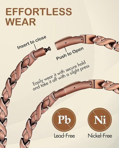 Feraco Copper Necklace for Women, 99.99% Pure Copper Magnetic Chains with 3500 Gauss Ultra Strength Neodymium Magnets & Sparkling Cubic Zirconia, Adjustable CloverJewelry Gift in Saudi Arabia