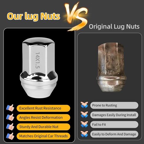 14x1.5 LUG NUTS M14X1.5 محددات محاطية لعام 2017-2024 FORD F250 F350 13/16 "HEX M14-1.5 F250 ، F350 Super Dutories ، Nuts Truck ، HCPZ-1012-B HCPZ-1012-A ، 32PCS in Kuwait