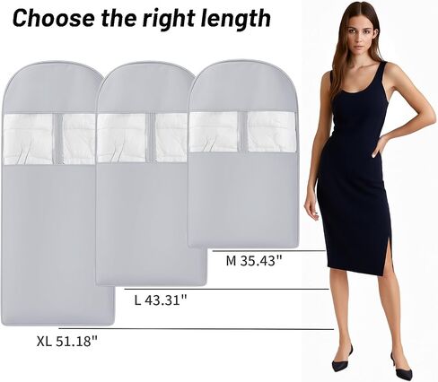 Space Saving Closet Organizer Hanging Garment Bag for Clothes Coats and Down Jackets with Self Compression Zipper, Beige, L in Saudi Arabia
