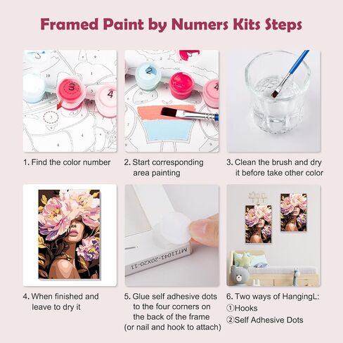 MOGTAA Girls Paint by Numbers Kit for Adults Beginners with Frame, Landscape Adult Paint by Number Kits on Canvas with Easel, Easy DIY Oil Painting Kits for Home Decor, 8x12in in Saudi Arabia