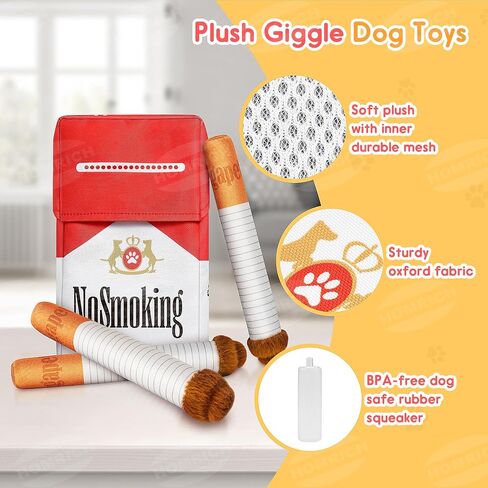 Homrich Dog Toy Large, Funny Interactive Plush Dog Toys, 3 Packs Giggle Puff Stick Toys with a Box, Pet Squeak Toys for Medium, Small, and Large, Cool Stuffed for Dogs Birthday in Saudi Arabia