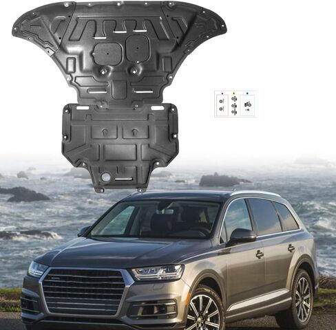 Engine Splash Shield Fit for Audi Q7 2017-2024 Engine Case Guard Under Cover Compatible with 2018-2023 Q7 Front Engine Guard Mud Flaps in Saudi Arabia