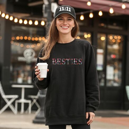 Personalized Embroidered Aunt V-Notch Sweatshirt, Custom Embroidery Mom Sweatshirts with Kid Names on Sleeve, for Auntie, Grandma in Kuwait