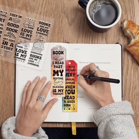 GLOBLELAND Bookshelf Bookmark Clear Stamps and Metal Die Cuts Magic Bookshelf Transparent Stamp Cat Book Frame Cutting Dies for Card Making Embossing Scrapbooking in Saudi Arabia