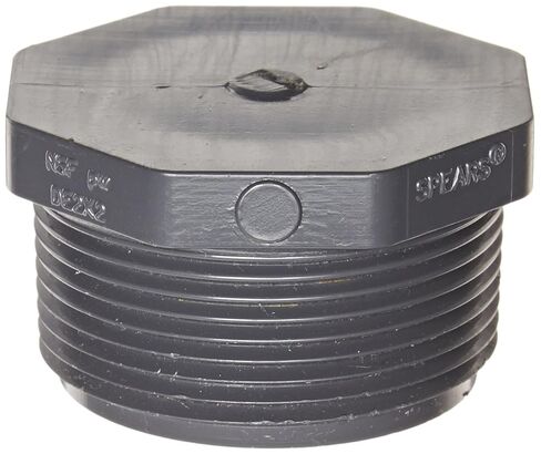 Spears 450-G Series PVC Pipe Fitting, Plug, Schedule 40, Gray, 1-1/2" NPT Male in Kuwait