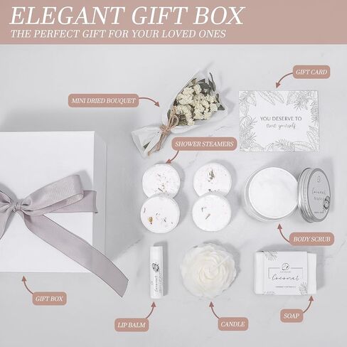 Spa Gifts for Women Christmas Gifts Jasmine Bath Gift Baskets Relaxing Self Care Gift for Mom Her Sister Wife Auntie Home Bath Care Package Thank You Gift Birthday Gift Friendship Ideas in Saudi Arabia