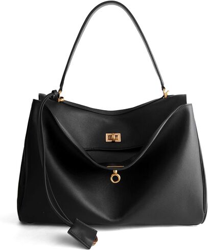 Leather Suede Tote Bag for Women: Genuine Leather Satchel Purse - Fashion Ladies Designer Shoulder Handbag for Travel Work (Coffee) in Saudi Arabia