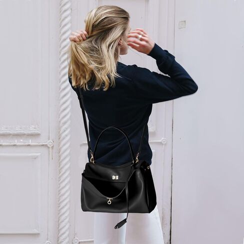 Leather Suede Tote Bag for Women: Genuine Leather Satchel Purse - Fashion Ladies Designer Shoulder Handbag for Travel Work (Coffee) in Saudi Arabia