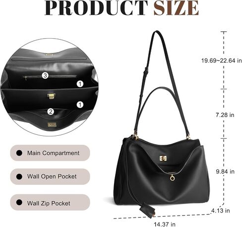 Leather Suede Tote Bag for Women: Genuine Leather Satchel Purse - Fashion Ladies Designer Shoulder Handbag for Travel Work (Coffee) in Saudi Arabia