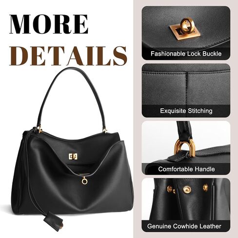 Leather Suede Tote Bag for Women: Genuine Leather Satchel Purse - Fashion Ladies Designer Shoulder Handbag for Travel Work (Coffee) in Saudi Arabia