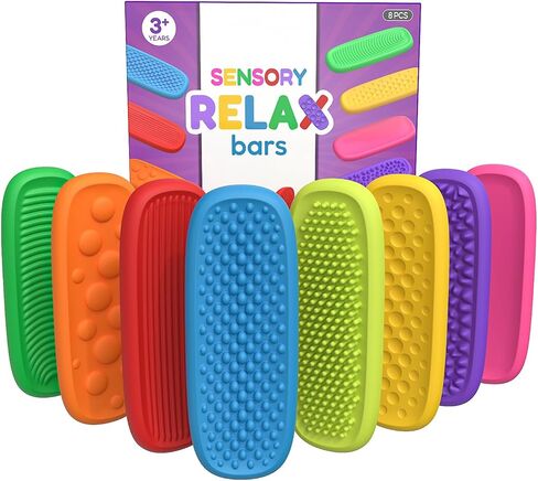 ألعاب تململ الحسية للأطفال - 8 حزمة سيليكون مرنة الحجارة للتوحد ، والأطفال الصغار وإغاثة القلق - ألوان نابضة بالحياة ، وأدوات حسية هادئة وآمنة للمنزل والمدرسة والسفر in Kuwait