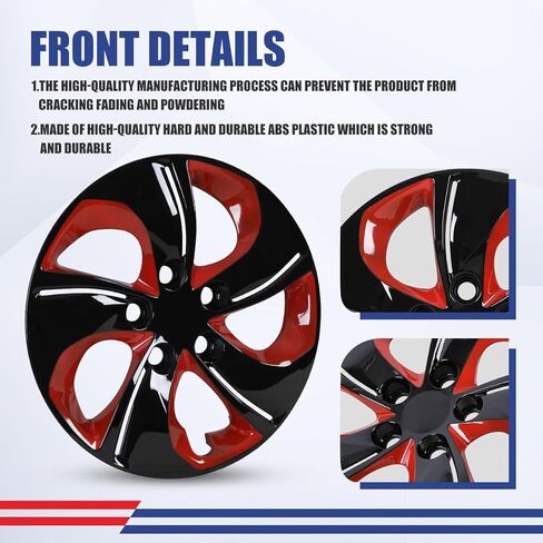 ROXX 4Pcs Set 15inch Wheel Rim Cover Hubcaps Replacement for Honda Civic 2013-2015, 2006-2011(Only Fit for Steel Wheels), Snap On Car Truck SUV Hub Cap(5105, Black Lacquer) in Saudi Arabia