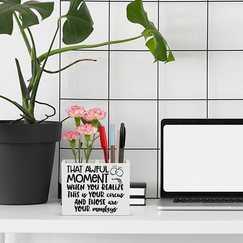 Bosses Day Gifts for Women Men Manager Funny Office Decor for Women Wooden Pencil Holder National Boss Day Decorations Gifts for Supervisor Leader Men Manager HR Coworker Office Desk Decor A 02 in Saudi Arabia