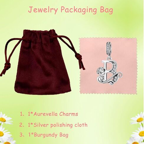 سحر رسالة روز لأساور باندورا والقلائد ، الأحرف الأولى من A-Z ، 925 sterling Silver Charms المجوهرات in Kuwait