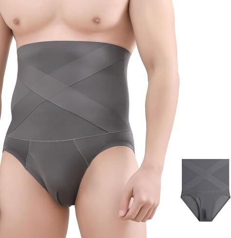 Men's Shapewear Compression Shorts | Men’s Tummy Control Body Shaper | High-waisted Stretchable Shape Underwear for Mens Soft Breathable Comfortable 3pcs (BLACK, XL) in Kuwait