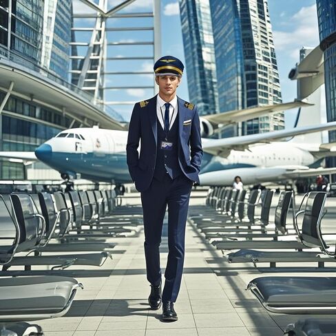 طقم قبعة كابتن طيار الطيران مجموعة إكسسوارات زي الطيار للرجال والكبار وربطة أجنحة وحفلات الهالوين التنكرية in Saudi Arabia