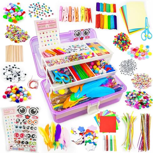 Smilesskiddo Arts Craft Craft Supplies للأطفال - 1100+ PCS Toddler DIY Craft Art Supper in Kuwait