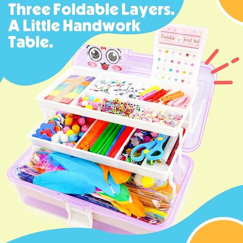 Smilesskiddo Arts Craft Craft Supplies للأطفال - 1100+ PCS Toddler DIY Craft Art Supper in Kuwait