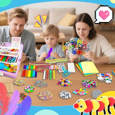 Smilesskiddo Arts Craft Craft Supplies للأطفال - 1100+ PCS Toddler DIY Craft Art Supper in Kuwait