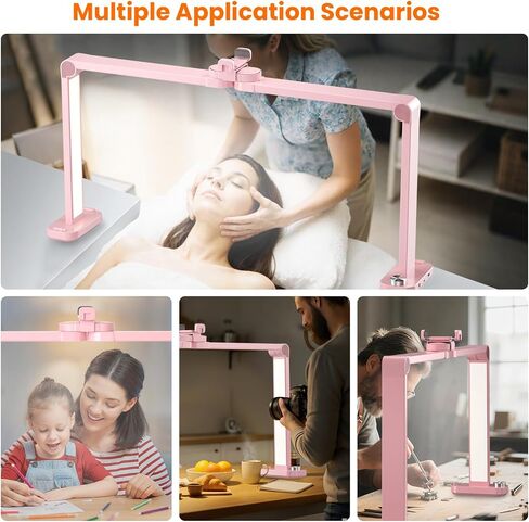 Nail Light for Desk,34 Inch 48W Half Moon Light-Adjustable 3000K-6000K Color Temp, 0-100% Brightness,Nails lamp with Phone Stand,for Nails Art,Tattoo,Eyebrow,Beauty,Reading,Salon in Saudi Arabia