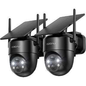 COOAU Solar Security Cameras Wireless Outdoor – Low-Light Rechargeable​​, Easy to Install, 2K 360° Camera for Home Security, Surveillance Cam with AI Smart Detection, Wi-Fi 6, Color Night Vision, IP66 in Kuwait