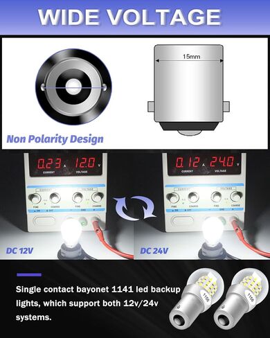 Alopee 1156 LED Bulb Amber 10-30V DC 1156 Bulb Replacement for 1141 1003 7506 P21W Blinker Light, Turn Signal Bulb 3014 Chips, Non Polarity, Pack of 2 in Kuwait