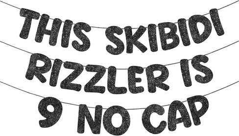 Fulmoon Pre Strung This Skibidi Rizzler Is 13 No Cap Glitter Banner 13th Birthday Party Decorations, Funny Birthday Sign, Party Supplies, Ideas, Gifts(Dark Blue) in Saudi Arabia