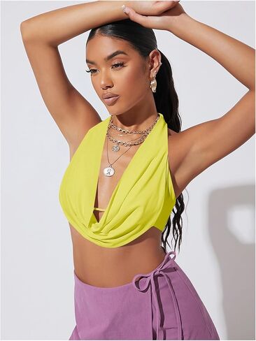 SweatyRocks HALTER'S HALTER TOP Out Out Out Outless Y2K CROPUT TOPLOAR TOP in Saudi Arabia