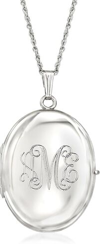 Ross-Simons Monogram - Sterling Silver 4-Photo Oval Locket Necklace. 20 inches in Saudi Arabia