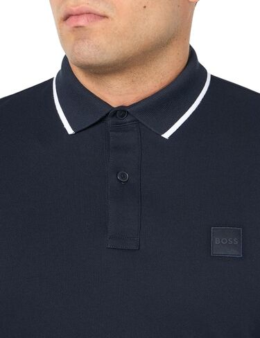 Boss ، Square Patch Logo Slim Fit Cotton Cotton Polo Sirt ، Brown Rust ، L. in Kuwait