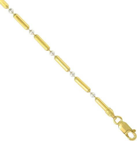 Sterling Silver Pallini Bead Dot Dash Ball Chain Necklaces & Bracelets 2.6mm Two tone Gold Plated Italy sizes 7-36 inch in Saudi Arabia