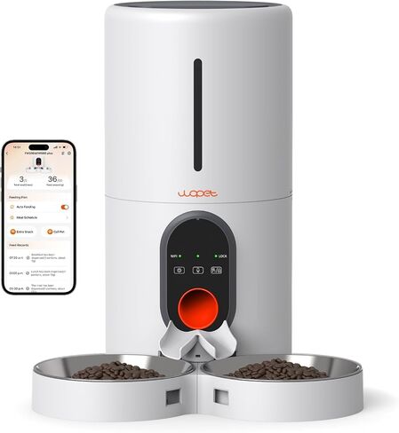 وحدة تغذية Cat التلقائية Wopet مع كاميرا لقطتين ، وحدة تغذية الكلاب 5G و WiFi ، 1080 بكسل HD Automatic Pet مع رؤية ليلية للقطار والكلب ، تخزين بطاقة SD وصوت ثنائي الاتجاه in Kuwait